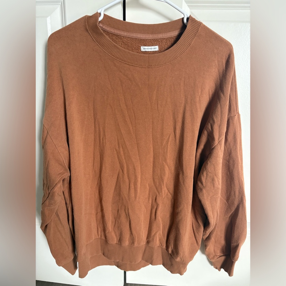 American Eagle Outfitters Brown Crew Neck Sweater